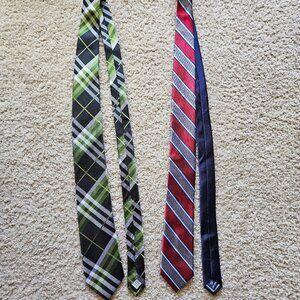 Tommy Hilfiger Red Blue & Geoffrey Beene 100% Silk Tie Bundle